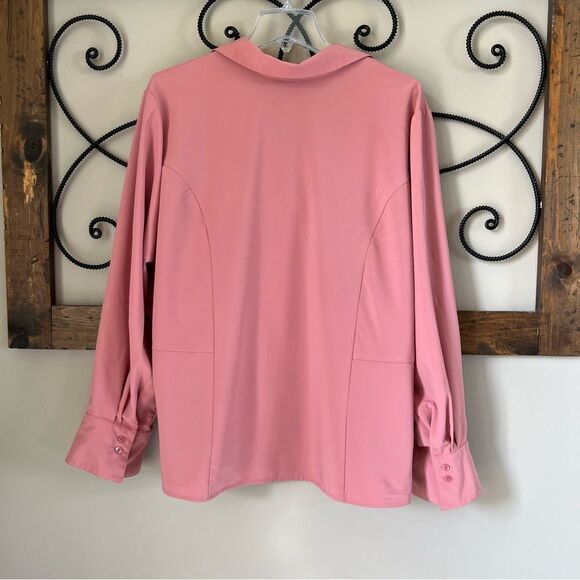 Lane Bryant Classic Button Long Sleeve Mauve Career Casual Blouse PLUS 24-26 - Picture 3 of 11